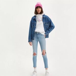 Levi’s 721 high rise ankle skinny jeans in azure falls